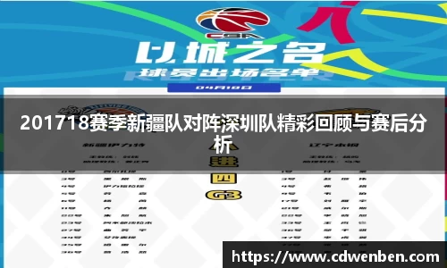 201718赛季新疆队对阵深圳队精彩回顾与赛后分析